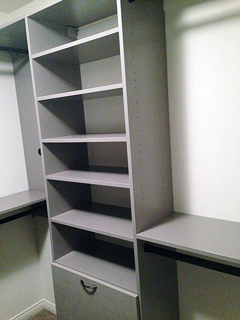 Custom closet shelving and drawer space