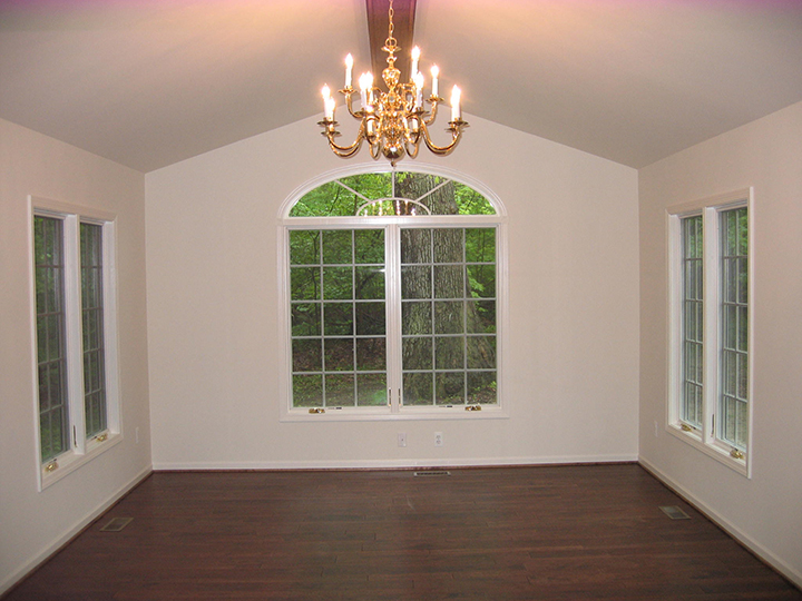 Family room addition with vaulted ceilings