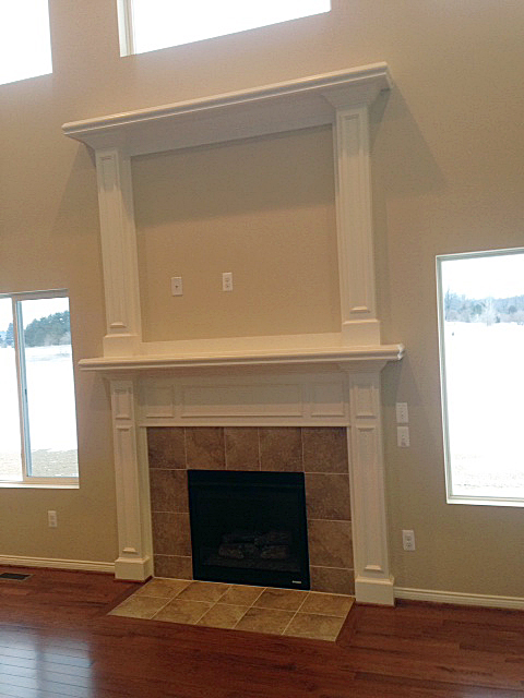 Fireplace with double mantle
