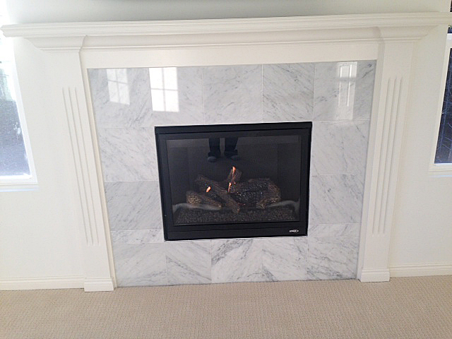Fireplace with marble surround