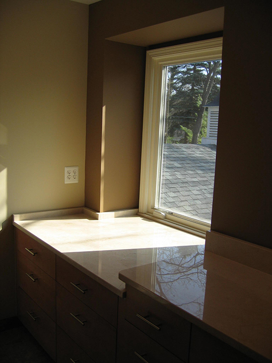 Marble counter tops in the master bath