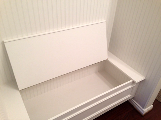 Mudroom bench with storage space inside