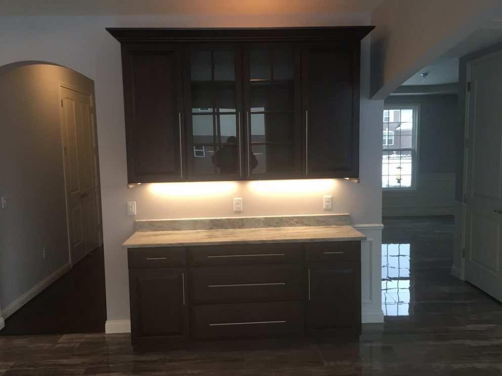 Buffet with under cabinet lighting